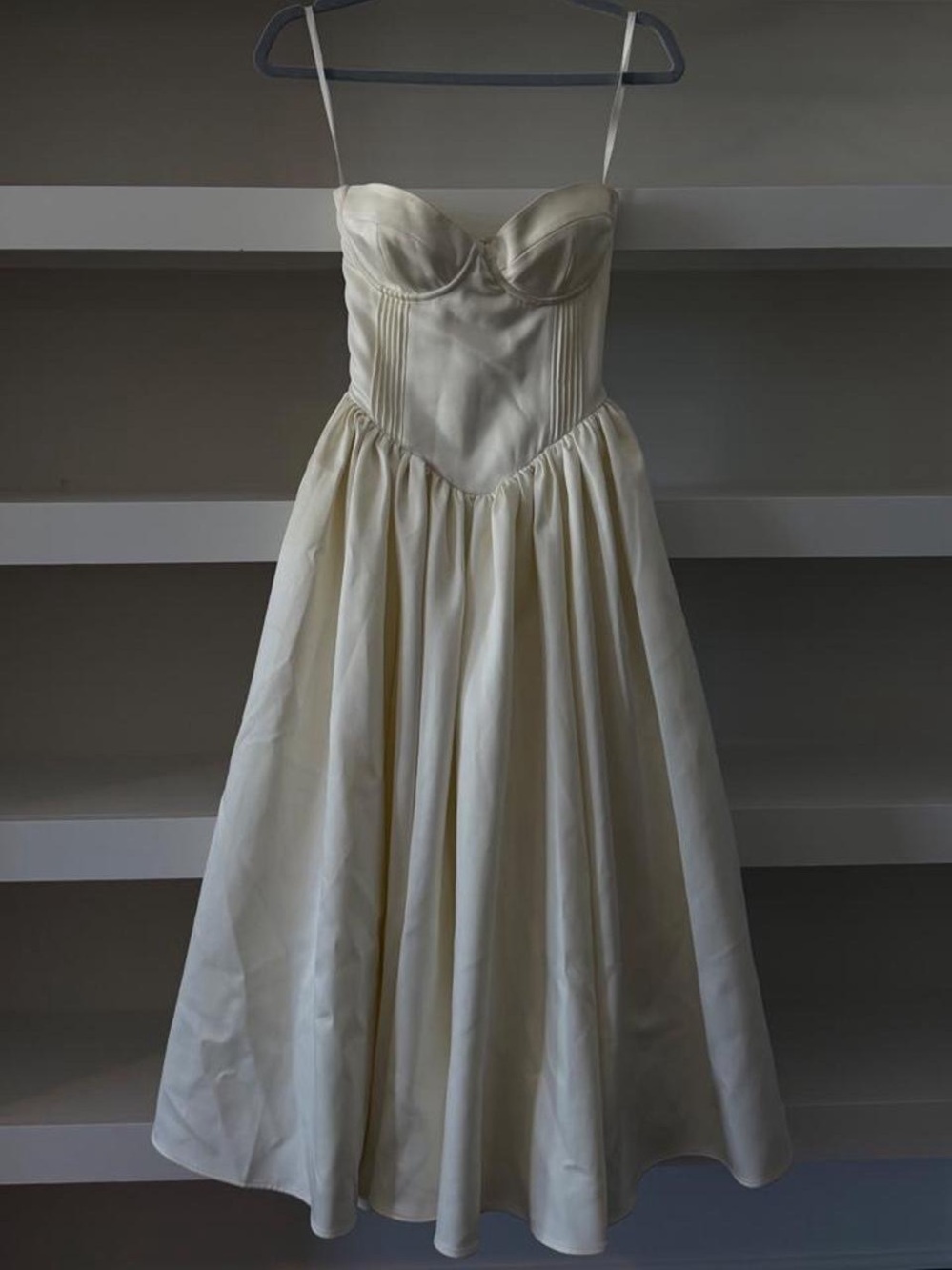 House of CB Ivory Strapless Midi Dress